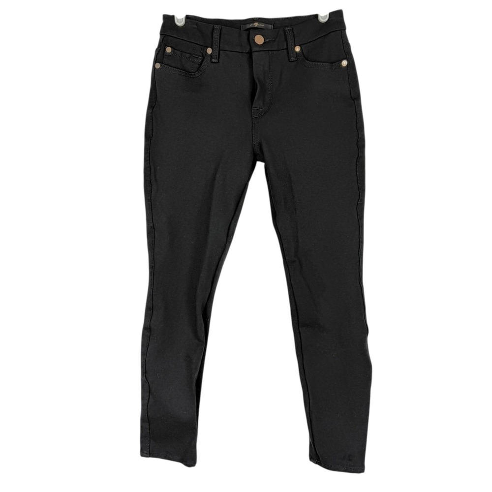 7 For All Mankind Women's Stretch Skinny Low Rise 5-Pockets Black Jegging Sz 25